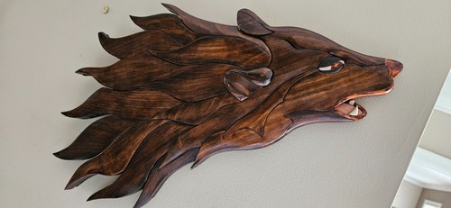 Vintage wood art - wood, hand