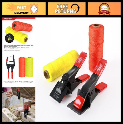 4pc mason line - line, clamps