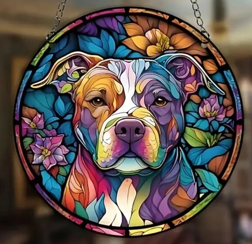 Pit bull terrier dog - pit, acrylic