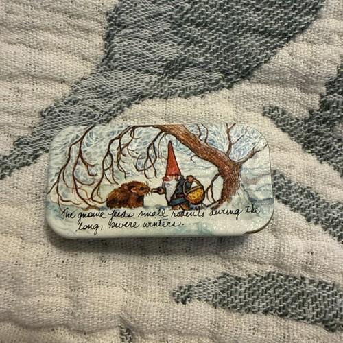 Vtg david gnome pill tin - david,