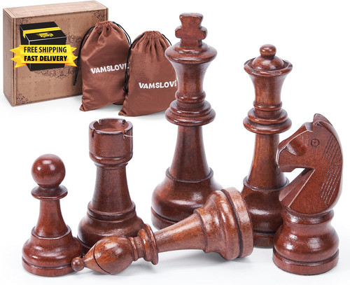 Wooden chess pieces large - wooden,