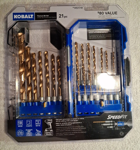 Kobalt titanium 21pc - kobalt, drill