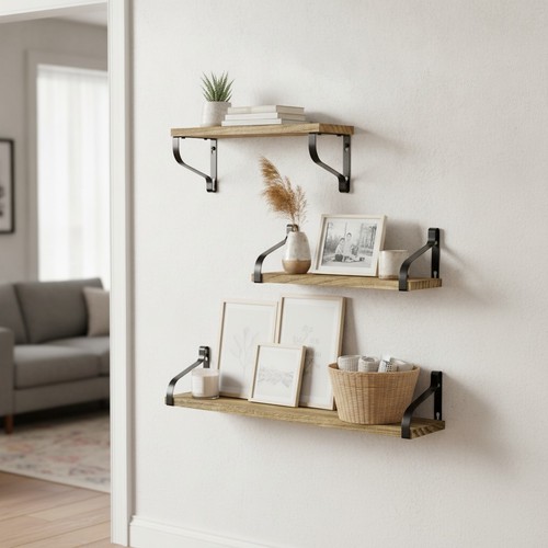 Piece rustic wall shelf set - rustic,