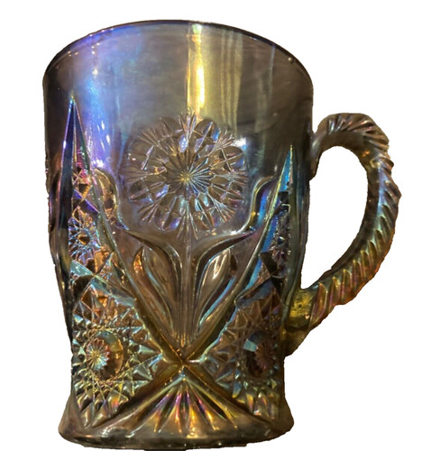 Imperial carnival glass mug - glass,