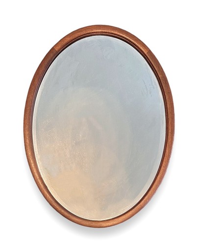 Antique mahogany oval beveled - oval,