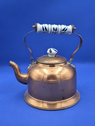 Vintage copper and brass tea - copper,