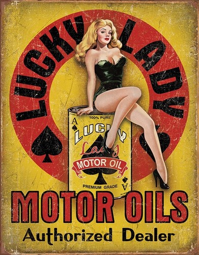 Tin signs lucky lady - lucky, motor