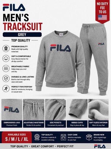 Fila tracksuit men grey - fila,