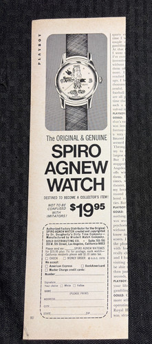 1970 spiro agnew watch - agnew, 3.5x11"