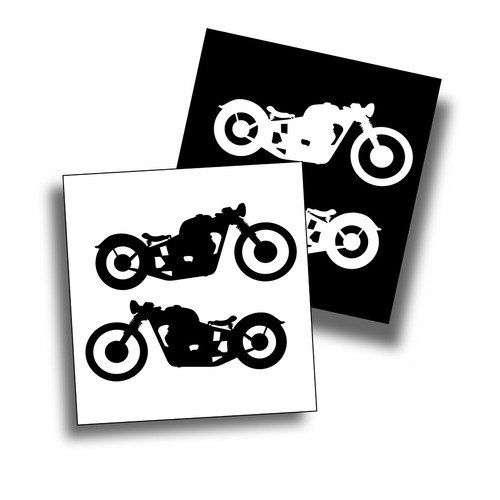 Motorcycle bobber decal - motorcycle,