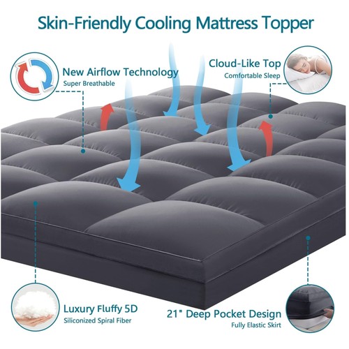 Queen mattress topper with - topper, 5d