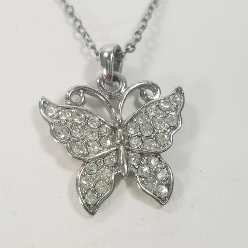 Butterfly necklace clear - butterfly,