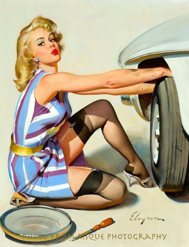 Beautiful woman changing tire - beautiful,