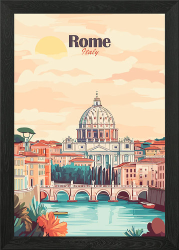 Rome italy travel poster - rome,