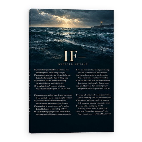 Rudyard kipling poem canvas - if,