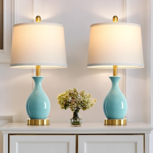 Aqua blue ceramic table - blue,