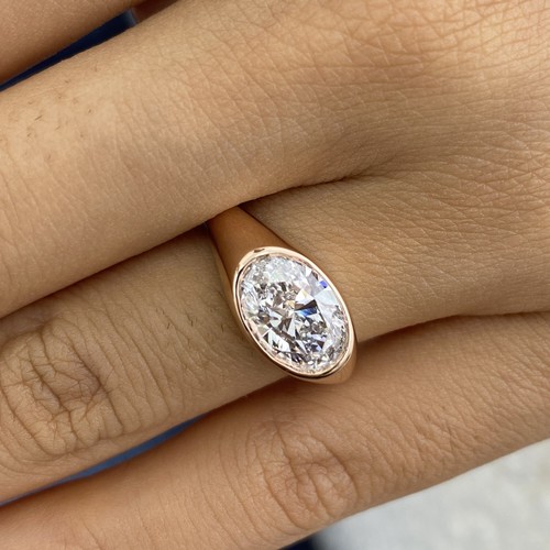 18k rose gold engagement - gold, ring