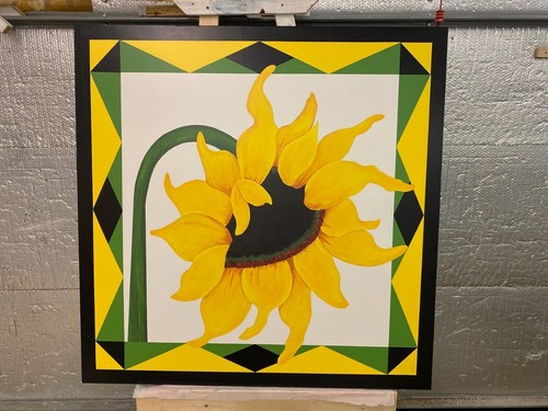 Barn quilt folk art sign - quilt,