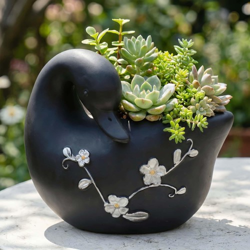 Swan flower pot unique - swan,