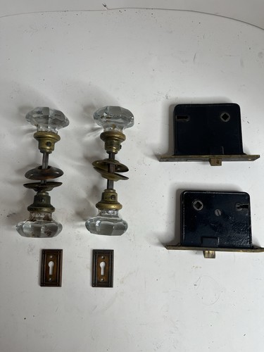 Vintage glass doorknob - doorknob, &