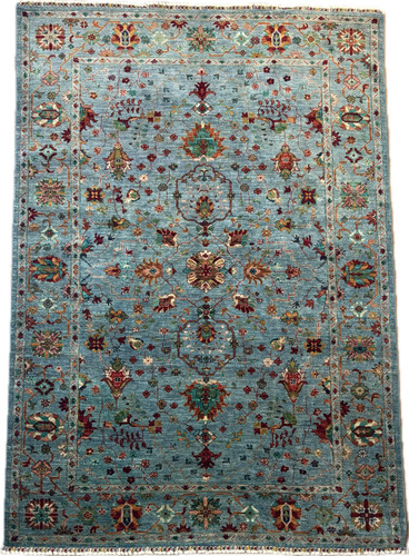 Aqua wool sultani chobi - aqua, rug
