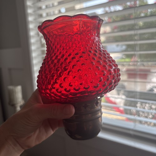 Vintage cranberry red hobnail - vintage,