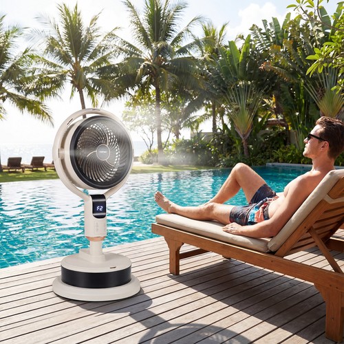 Misting pedestal fan - fan,, air