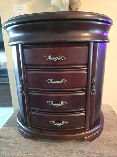 Wooden jewelry box armoire - jewelry,