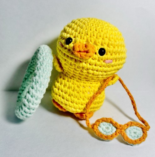 Handmade crochet summer duck - handmade,