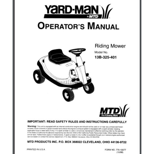 Yard man bug mtd riding - bug,