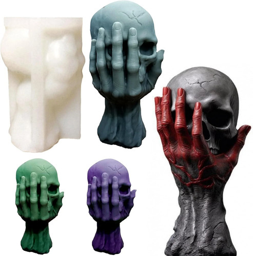 Skull candle molds ghost - candle, molds,
