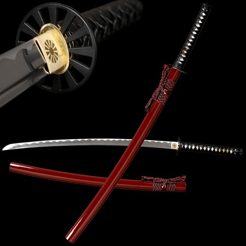 Red samurai sword katana 1095 - red,