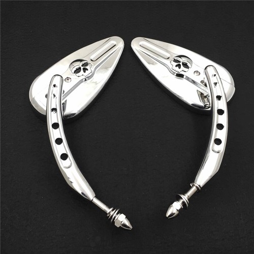 Chrome skull side mirrors for - skull,