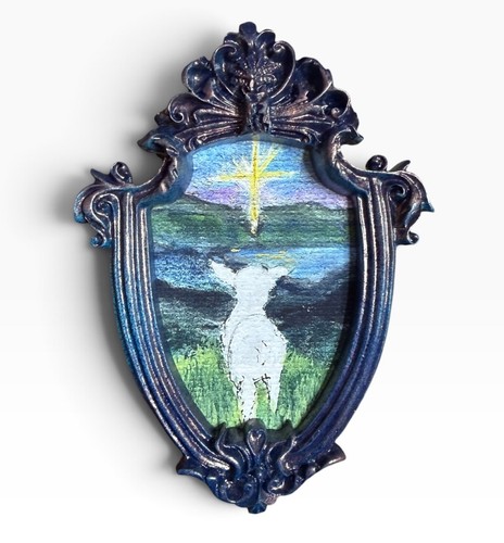 Landscape lamb mini watercolor - lamb,