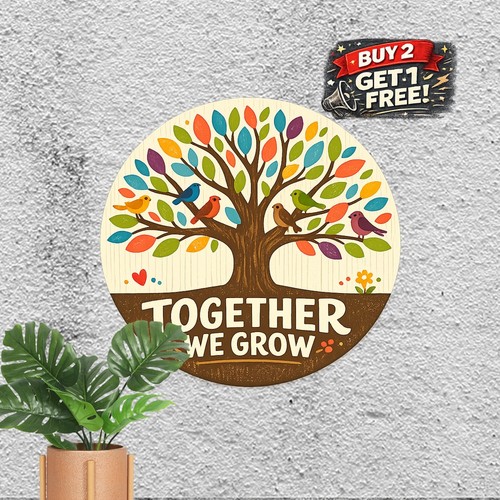 Family tree colorful songbirds - tree,