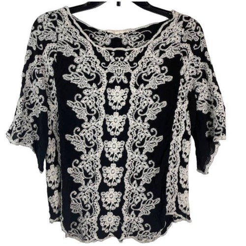 Boho black floral top womens - top,