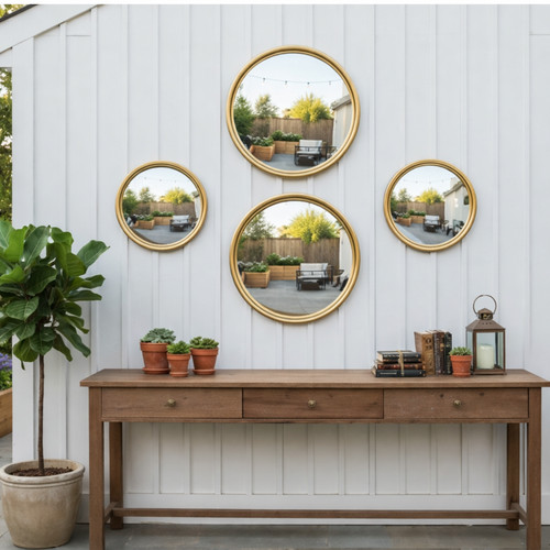 Vintage bullseye convex mirror - bullseye,