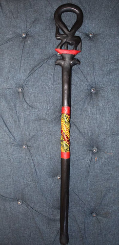 African hand carved walking - hand-carved,