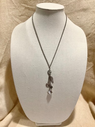 Silver tone chain necklace - , w/