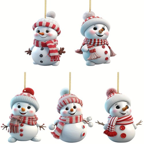 5pcs acrylic snowman - acrylic,