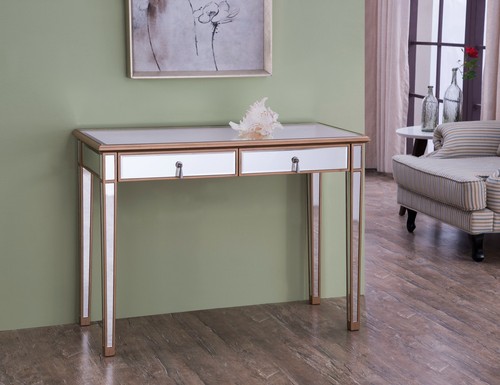 Mirrored modern desk - mirrored, vanity