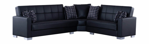 Kilim black faux leather - black,