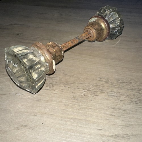 Antique crystal glass doorknob - crystal,