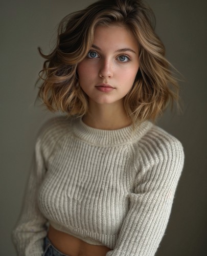 Sweater blue eyed - sweater, beauty