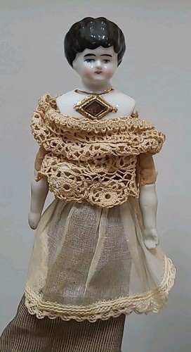 Antique china doll - doll, molded