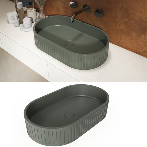 Concrete oval vessel - 23.6",