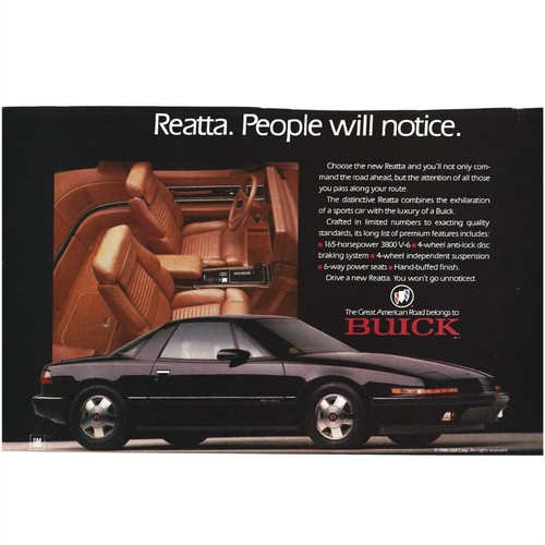 Buick reatta car - reatta, sedan
