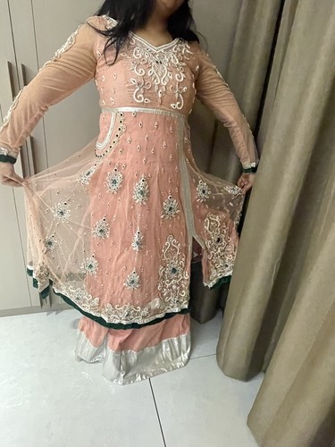 Designer peachl anarkali