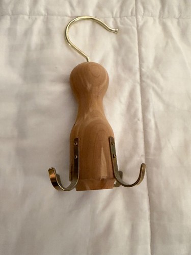 Wood brass hanging belt tie - hanging,