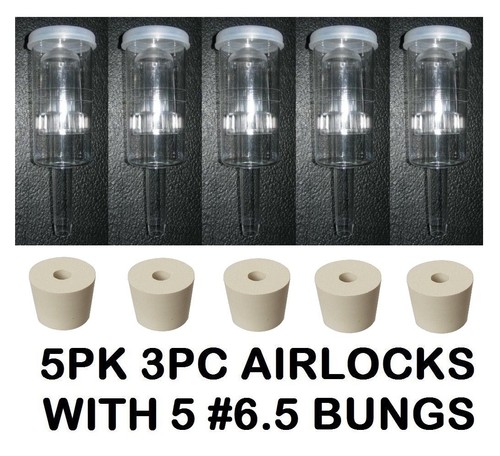 Airlocks 3pc 5 rubber - 5, +6.5